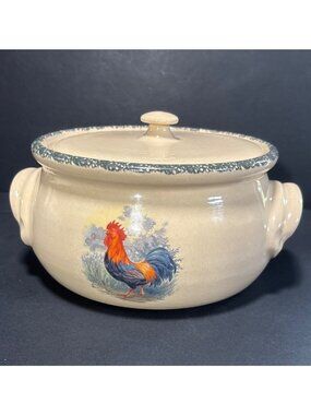 Home & Garden Party Hand Made Rooster Crock Vintage Farmhouse Vintage 01